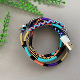 Wrapped Yarn Charging Cable: Multicolor Charging Cord Compatible with Lightning Devices