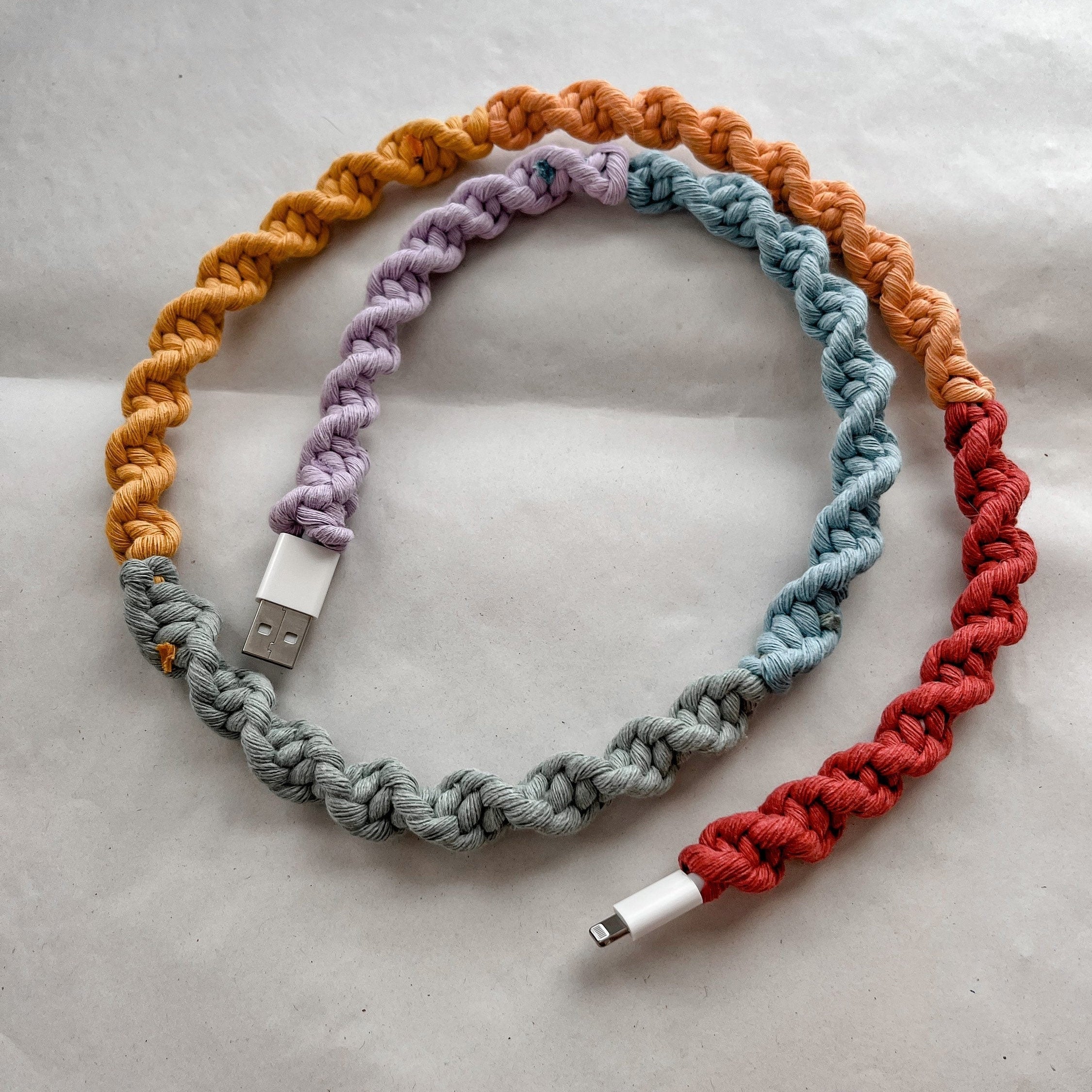 Macrame Phone Charger: Recycled Cotton Cord