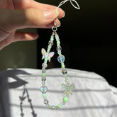 Clear and Green Phone Charm Keychain Strap