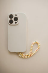 Phone Charm Strap with Yellow Calcite and Rainbow Beads