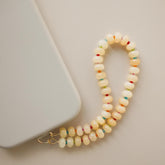 Phone Charm Strap with Yellow Calcite and Rainbow Beads