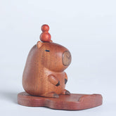 Ebony Capybara Phone Stand and Figurine, Animal Desk Decor