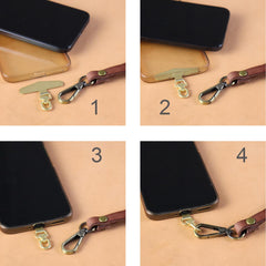 Crossbody Phone Strap Full Grain Leather Cellphone Lanyard