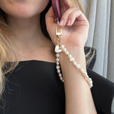 Phone Strap Bracelet with Pearl & Crystal Charm