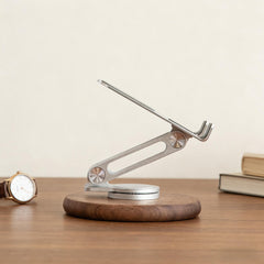 Minimalist Desk Phone Stand, Solid Wooden Phone Holder, Adjustable Portable iPhone Stand, Office Decor Accessories