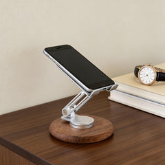 Minimalist Desk Phone Stand, Solid Wooden Phone Holder, Adjustable Portable iPhone Stand, Office Decor Accessories