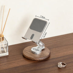 Minimalist Desk Phone Stand, Solid Wooden Phone Holder, Adjustable Portable iPhone Stand, Office Decor Accessories