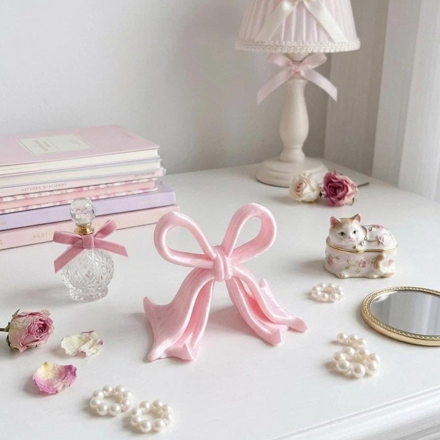 Pink Bow Phone Stand - 3D Printed Smartphone Holder