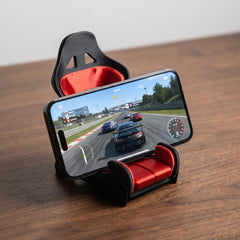 Racing Seat Phone Stand - F1 Inspired Desk Holder, Automotive Themed Decor, Gift for Car Lovers, Formula 1 Racing Fan Accessory