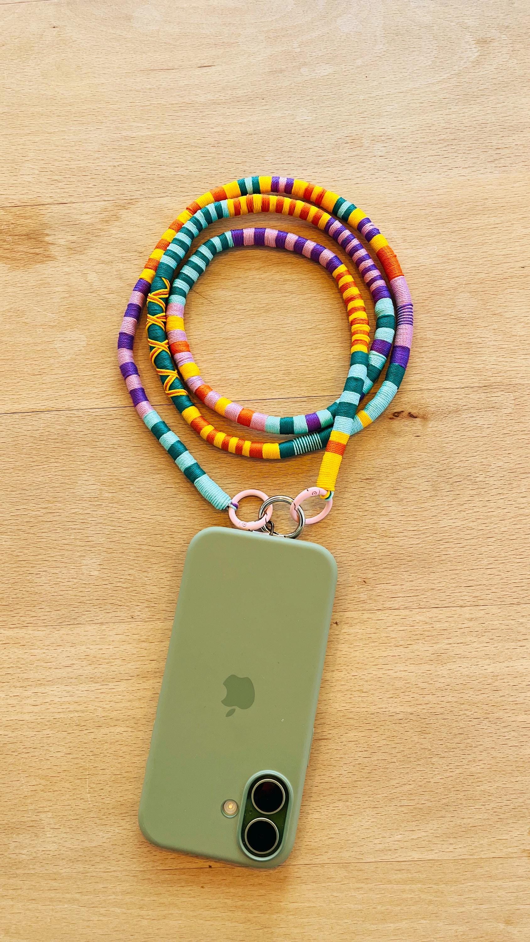 Long Crossbody Phone Strap, Colorful Lanyard, Rope Necklace, Hands Free Phone Accessory
